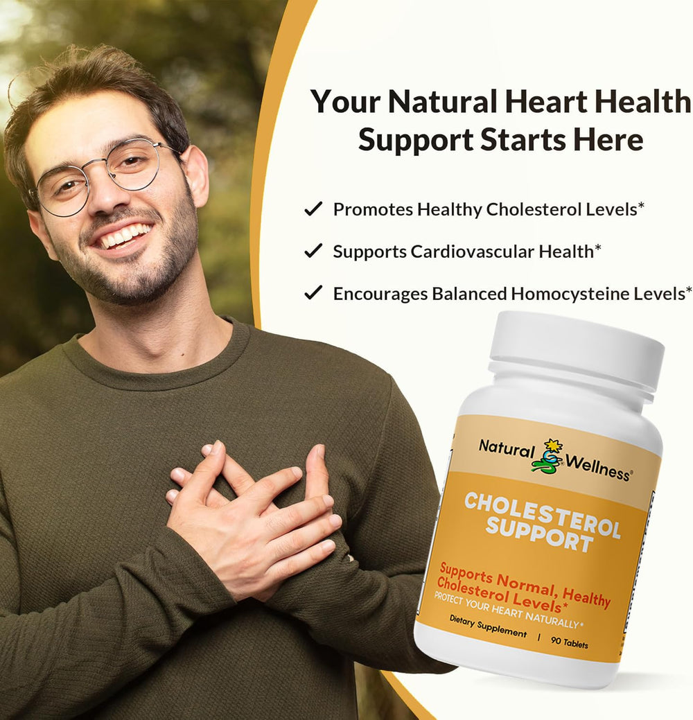 Natural Wellness Cholesterol Support bottle open demonstrates easy daily use