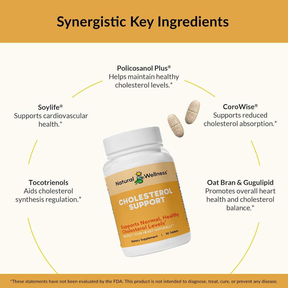 Natural Wellness Cholesterol Support capsules in hand for convenient daily intake