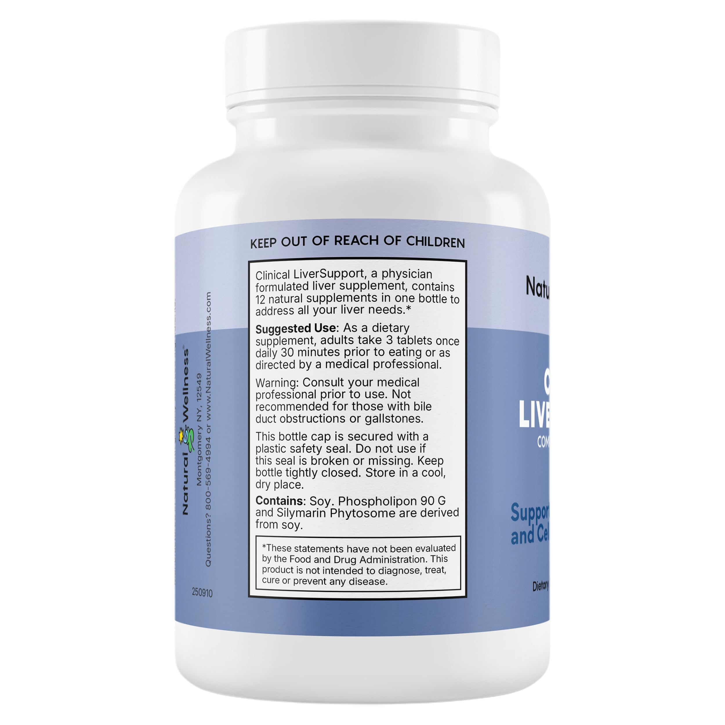 Natural Wellness Milk Thistle Extract label highlighting patented ingredient and quality.