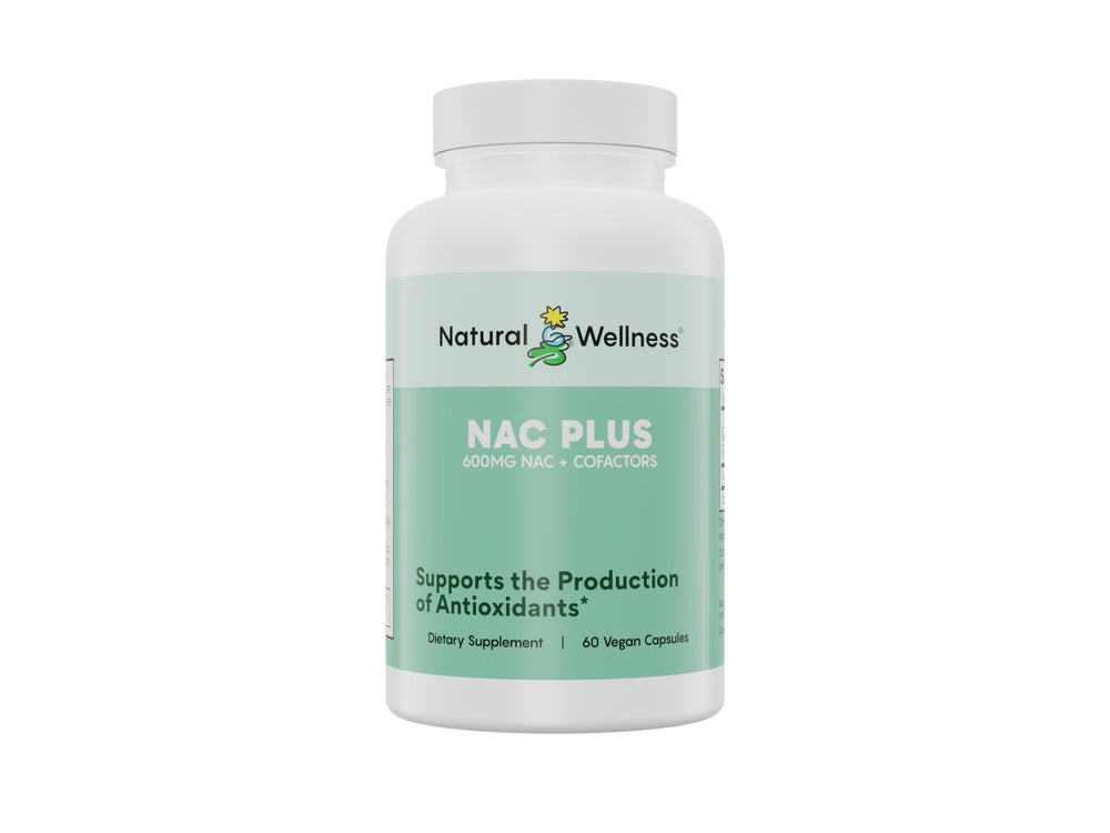 Natural Wellness NAC Plus bottle highlighting 600 mg NAC for liver detox support
