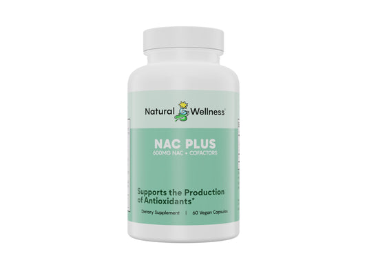 Natural Wellness NAC Plus bottle highlighting 600 mg NAC for liver detox support