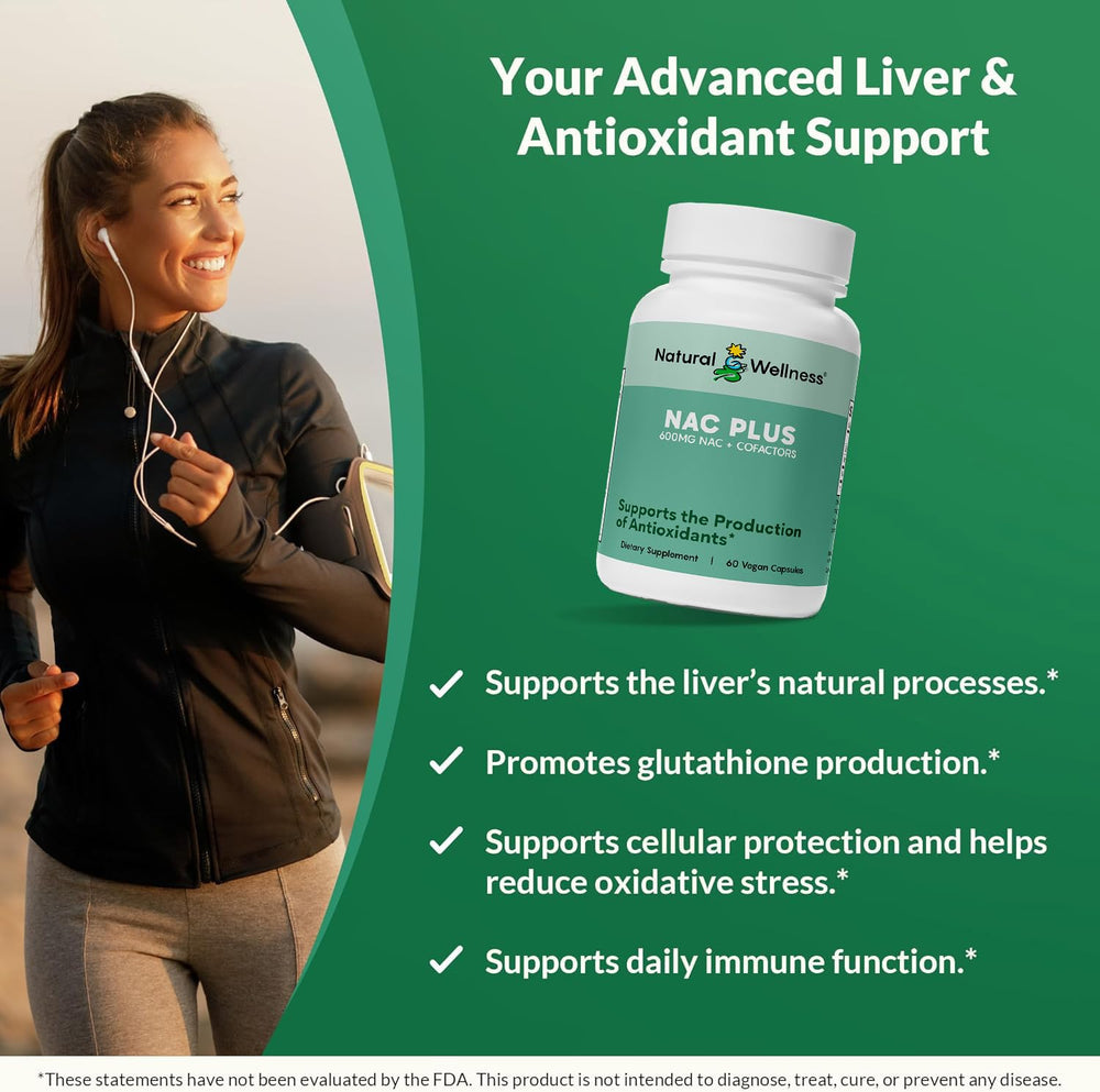 Natural Wellness NAC Plus product ingredients and cofactor chart for transparency