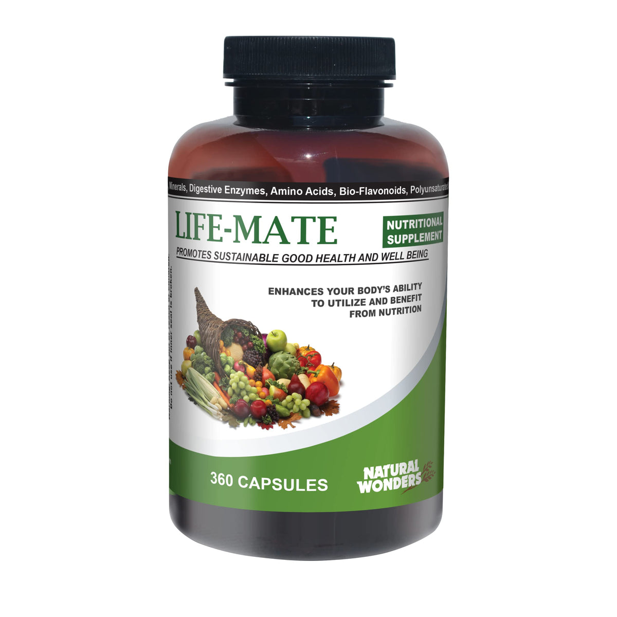 Natural Wonders Life Mate bottle with capsules for daily nutritional support