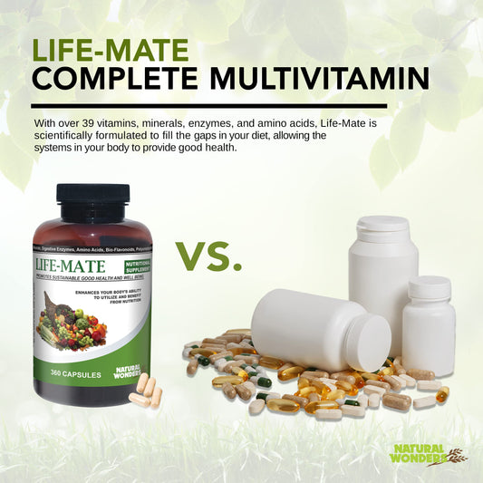 Natural Wonders Life Mate ingredients panel highlighting vitamins and minerals