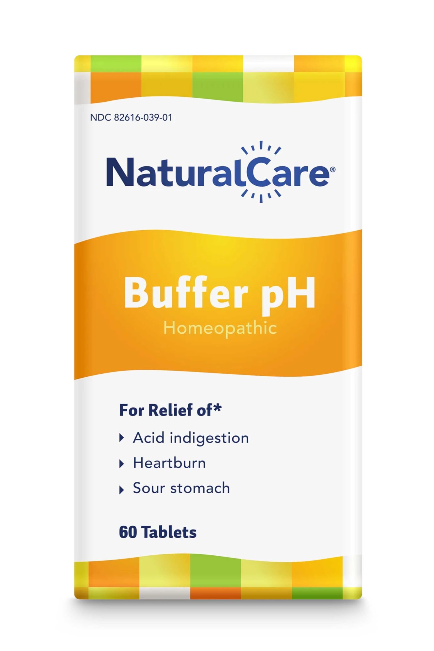 NaturalCare Buffer pH packaging label highlights homeopathic ingredients for natural pH support.