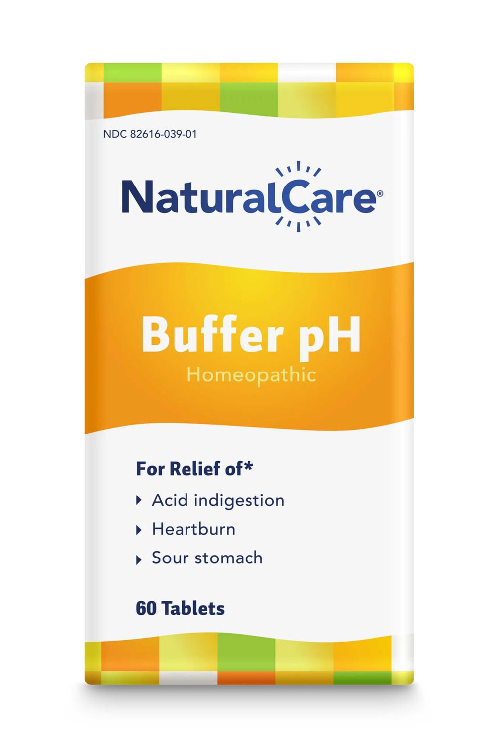 NaturalCare Buffer pH packaging label highlights homeopathic ingredients for natural pH support.