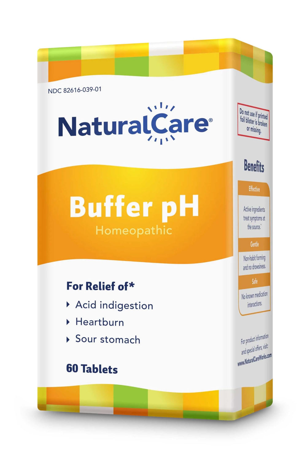NaturalCare Buffer pH tablets closeup shows small, easy-to-take capsules.