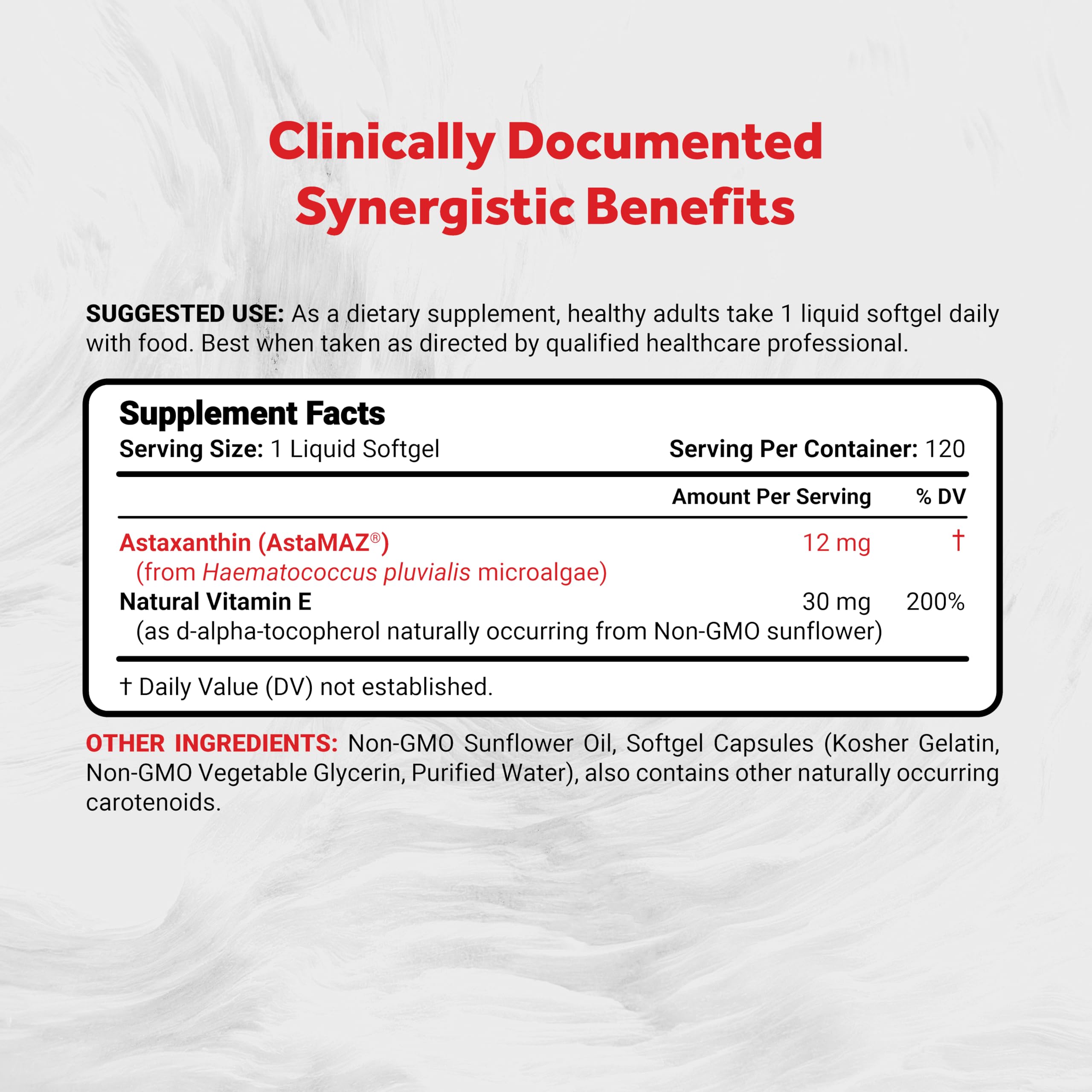 Pouring Naturalis Astaxanthin softgels highlighting convenient daily intake.