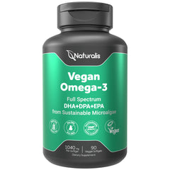 Naturalis double strength omega-3 bottle front for easy daily omega-3 support.