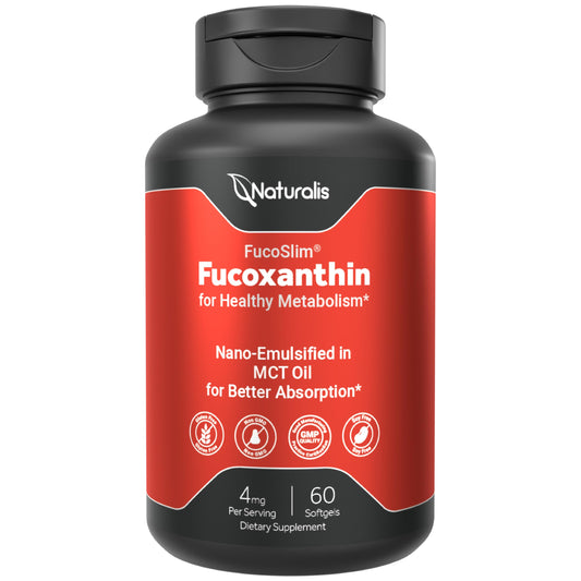Naturalis fucoxanthin bottle with 4mg FucoSlim for daily supplementation