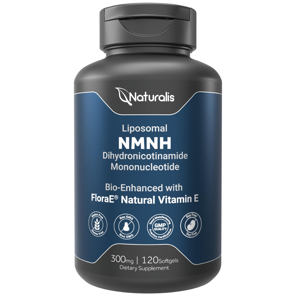 Naturalis Liposomal NMNH 300mg bottle for NAD+ support and daily wellness.