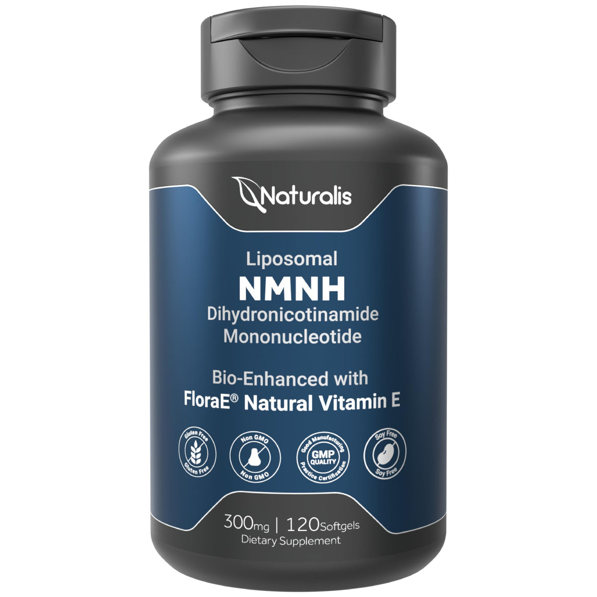 Naturalis Liposomal NMNH 300mg bottle for NAD+ support and daily wellness.
