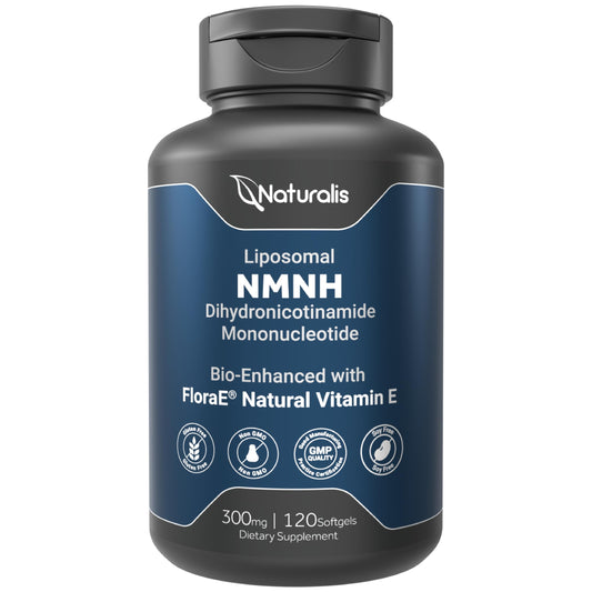 Naturalis Liposomal NMNH 300mg bottle for NAD+ support and daily wellness.