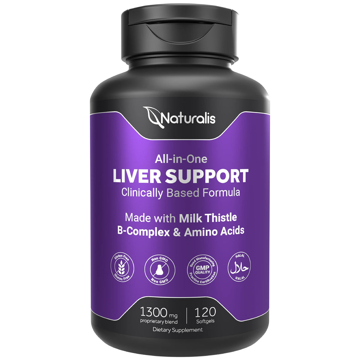 Naturalis Silymarin Milk Thistle softgel bottle for daily liver support.