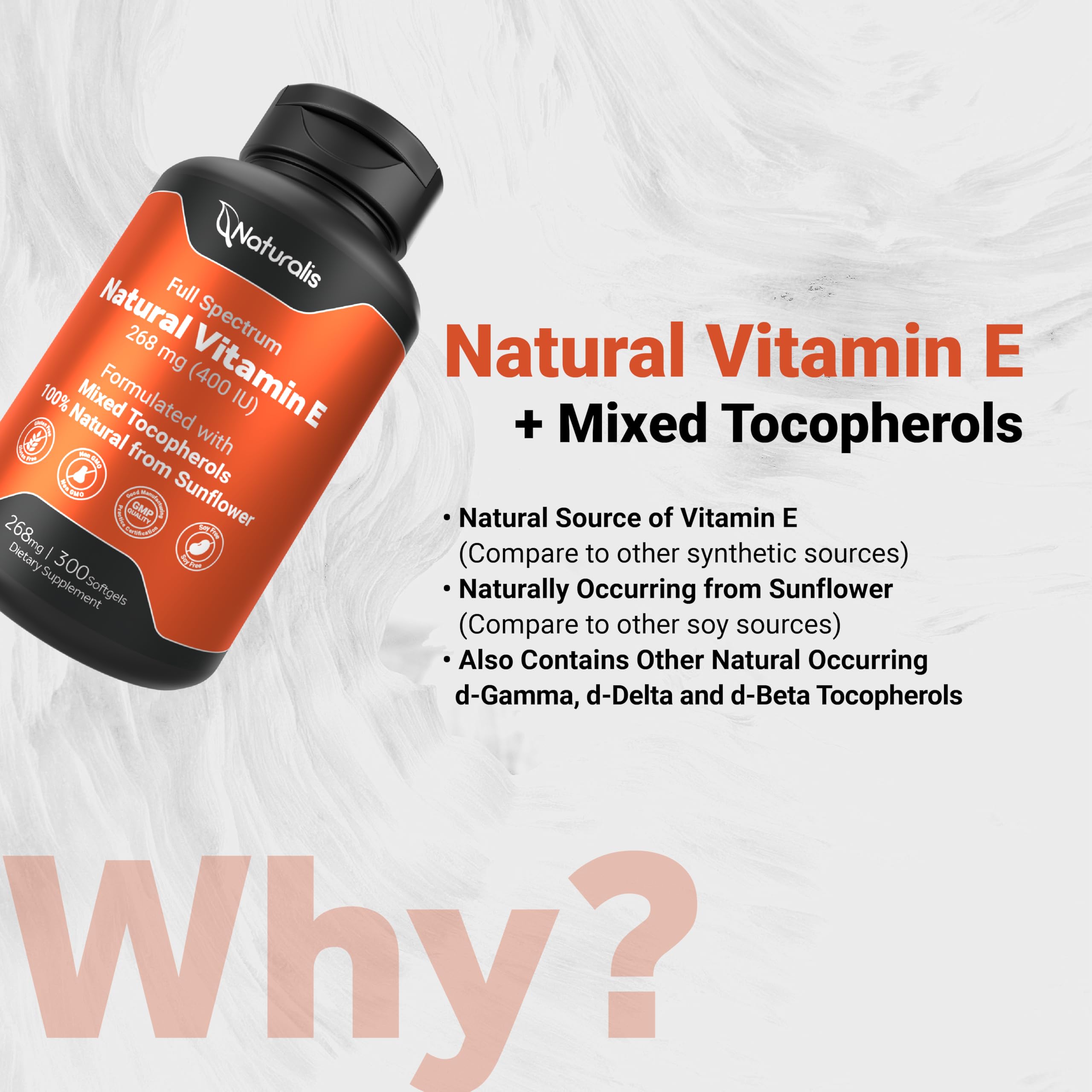 Naturalis Sunflower Vitamin E origin image emphasizes sunflower-derived vitamin E.