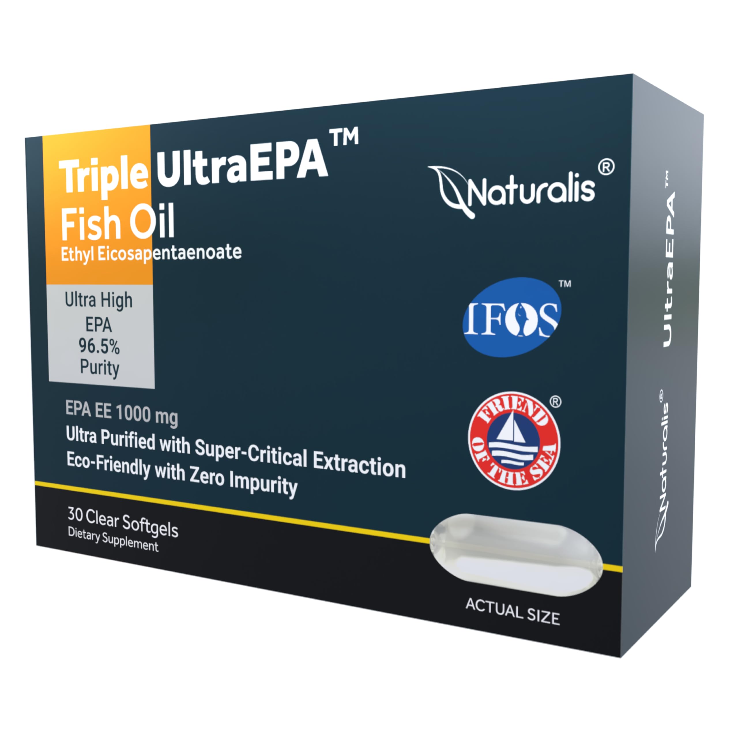 Naturalis UltraEPA bottle front may support heart health with sustainable packaging.