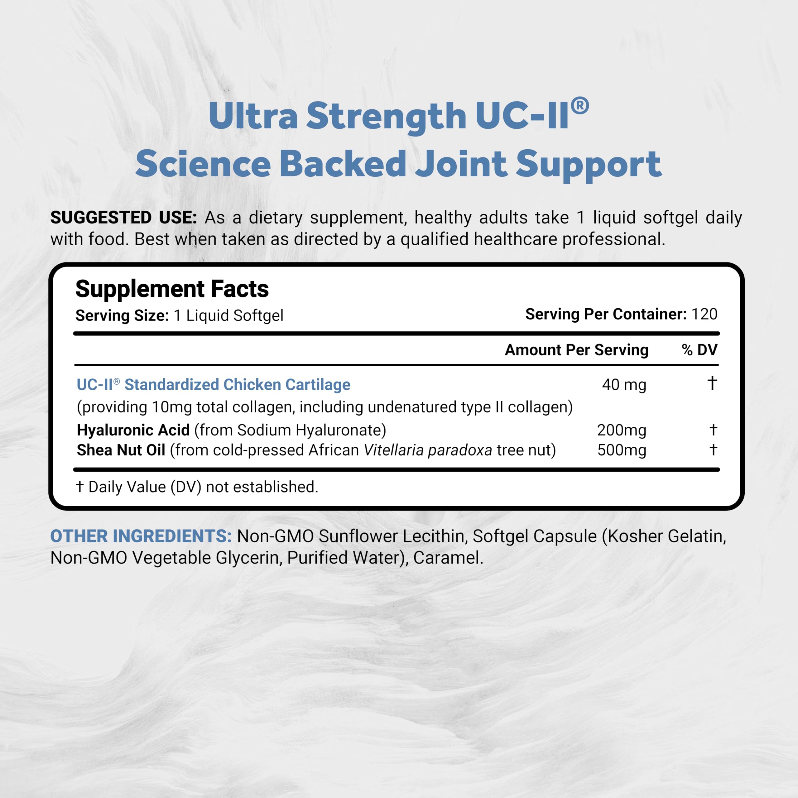 Naturalis UC-II nano-emulsified delivery highlights absorption benefits.