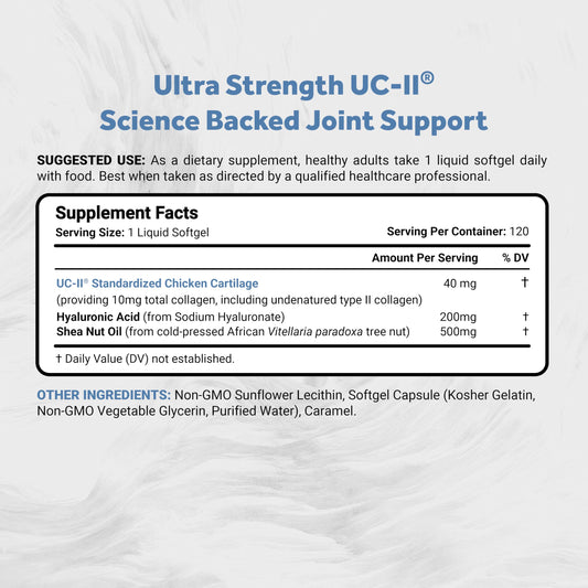 Naturalis UC-II nano-emulsified delivery highlights absorption benefits.