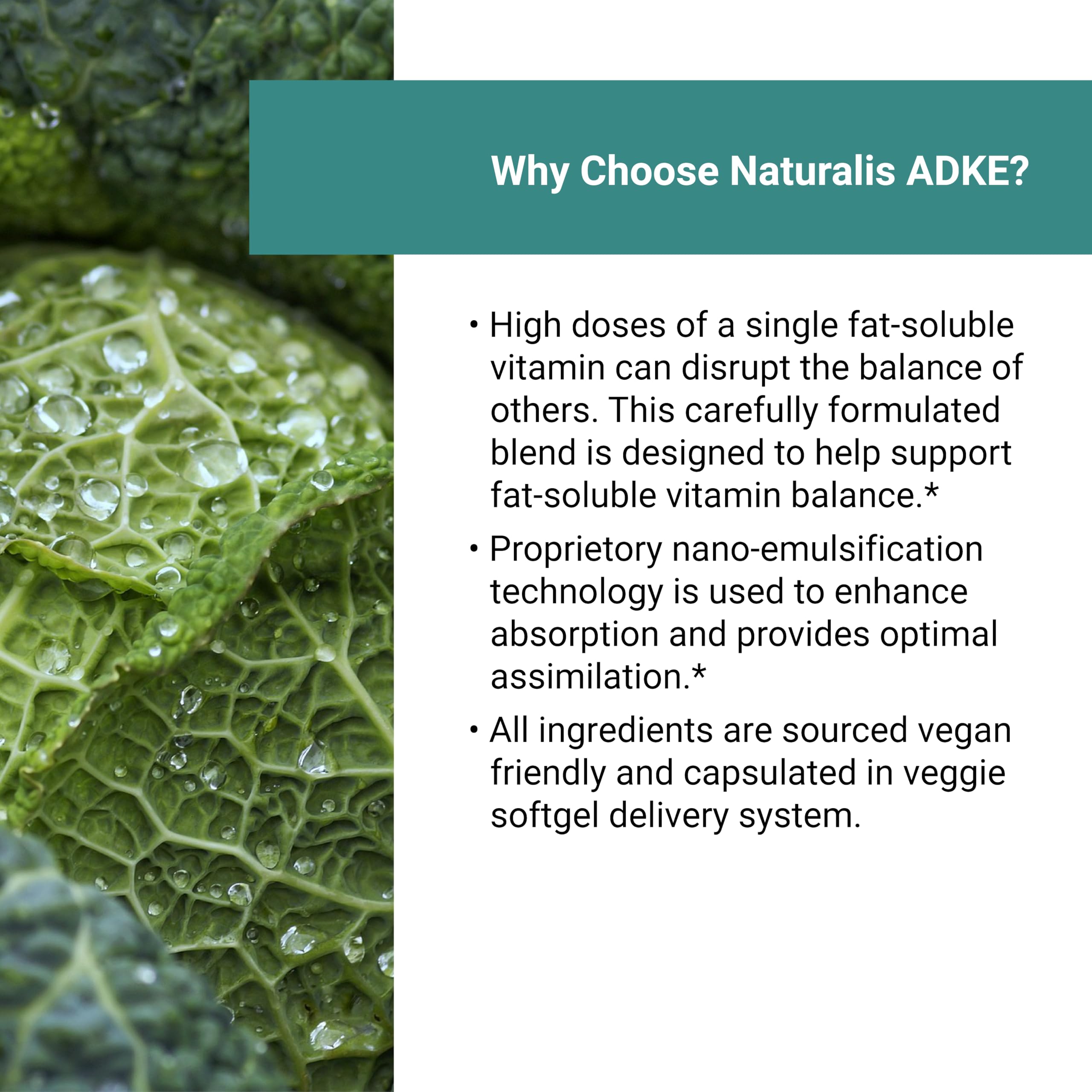 Non-GMO logo on Naturalis ADKE label for a clean option.