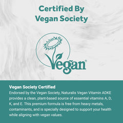 Naturalis Vegan ADKE softgel closeup reveals smooth, oil-rich capsule.