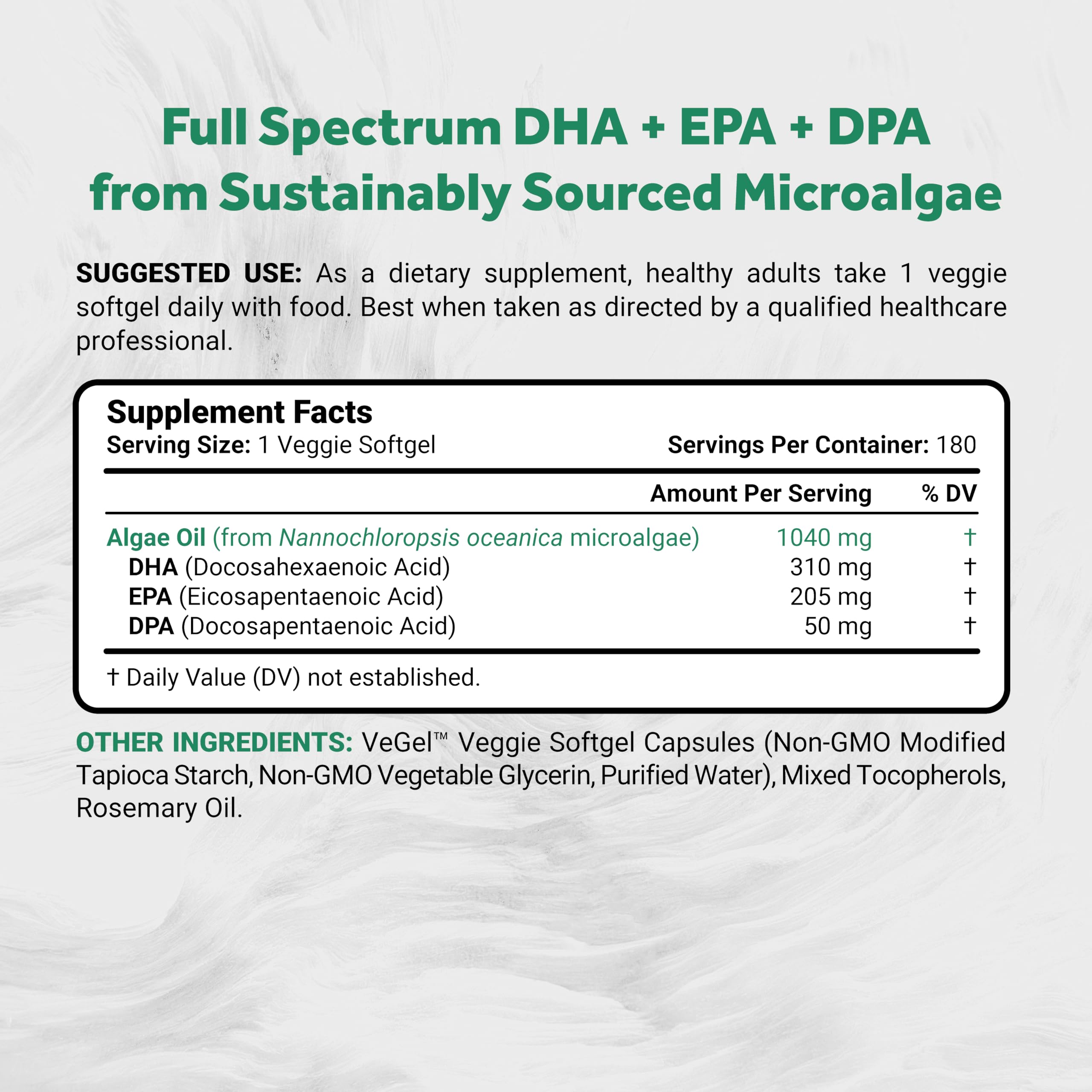 Naturalis vegan omega3 softgels closeup, algae-based source