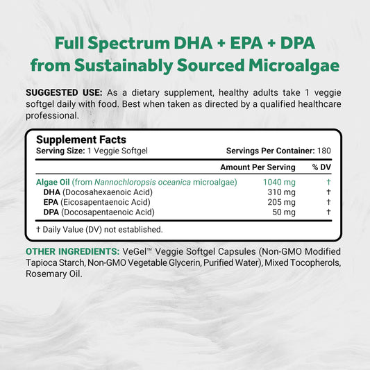 Naturalis vegan omega3 softgels closeup, algae-based source