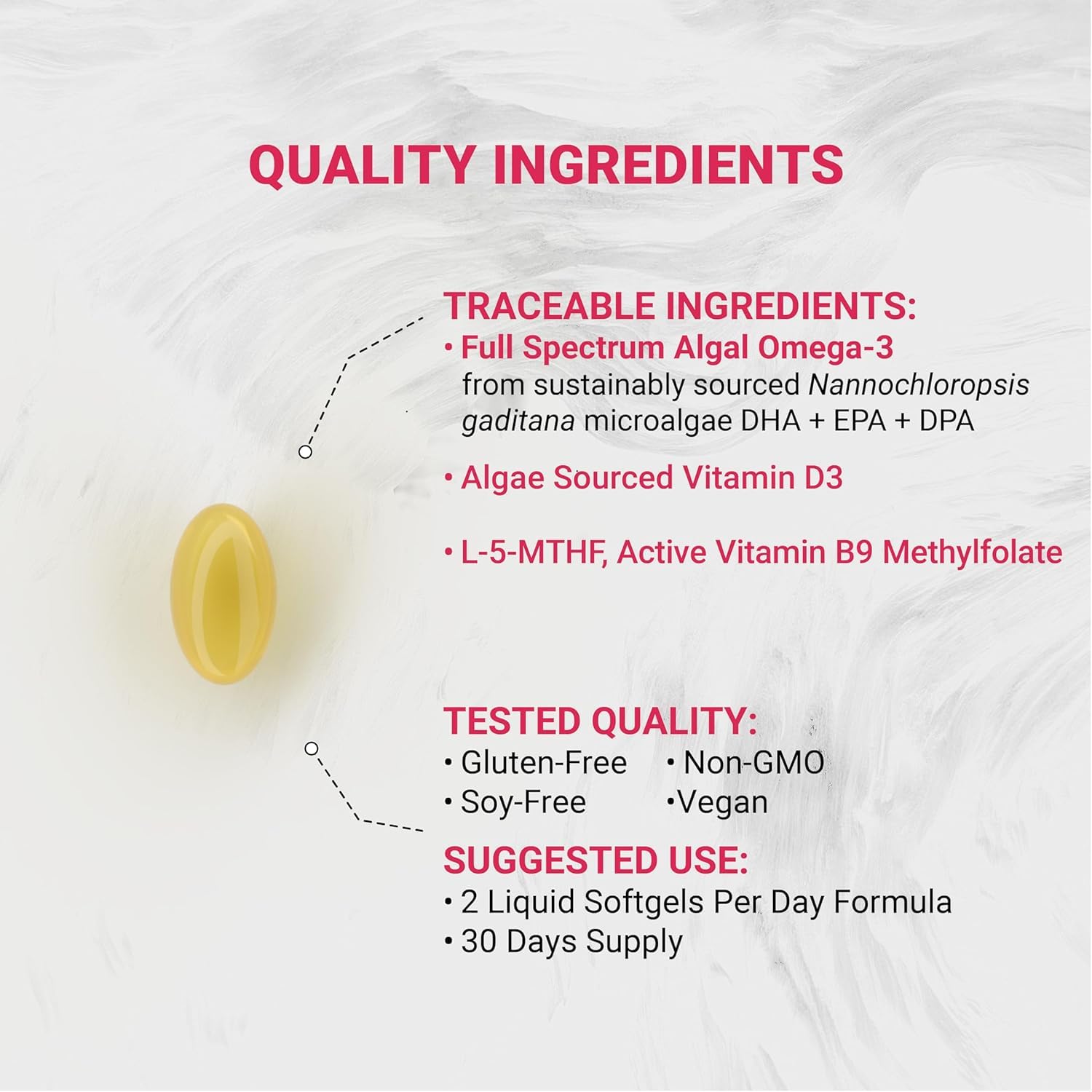 Naturalis Vegan Prenatal algae-oil source illustration emphasizing sustainability