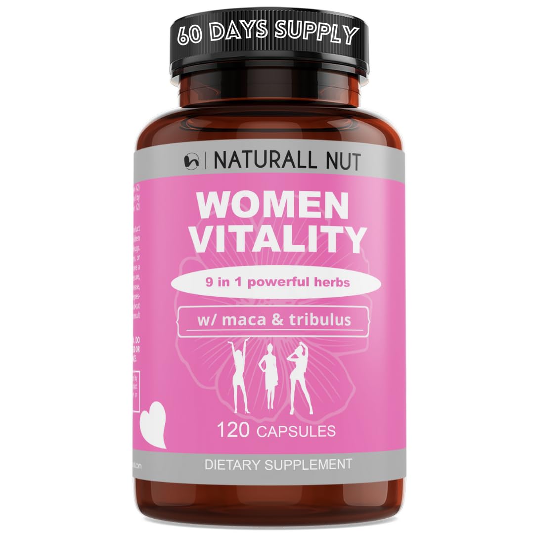 Naturall Nut Women Vitality bottle with capsules for daily energy and mood support.