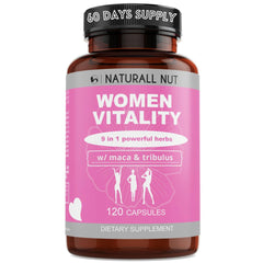 Naturall Nut Women Vitality bottle with capsules for daily energy and mood support.