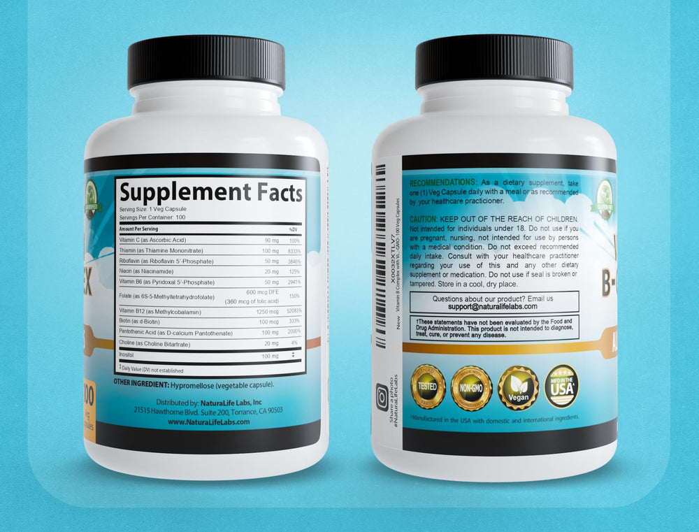 NaturaLife Labs Vitamin B-Complex two-pack packaging emphasizes value