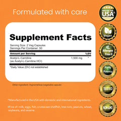 NaturaLife Labs ingredient panel shows clean vegan formula and absence of fillers.