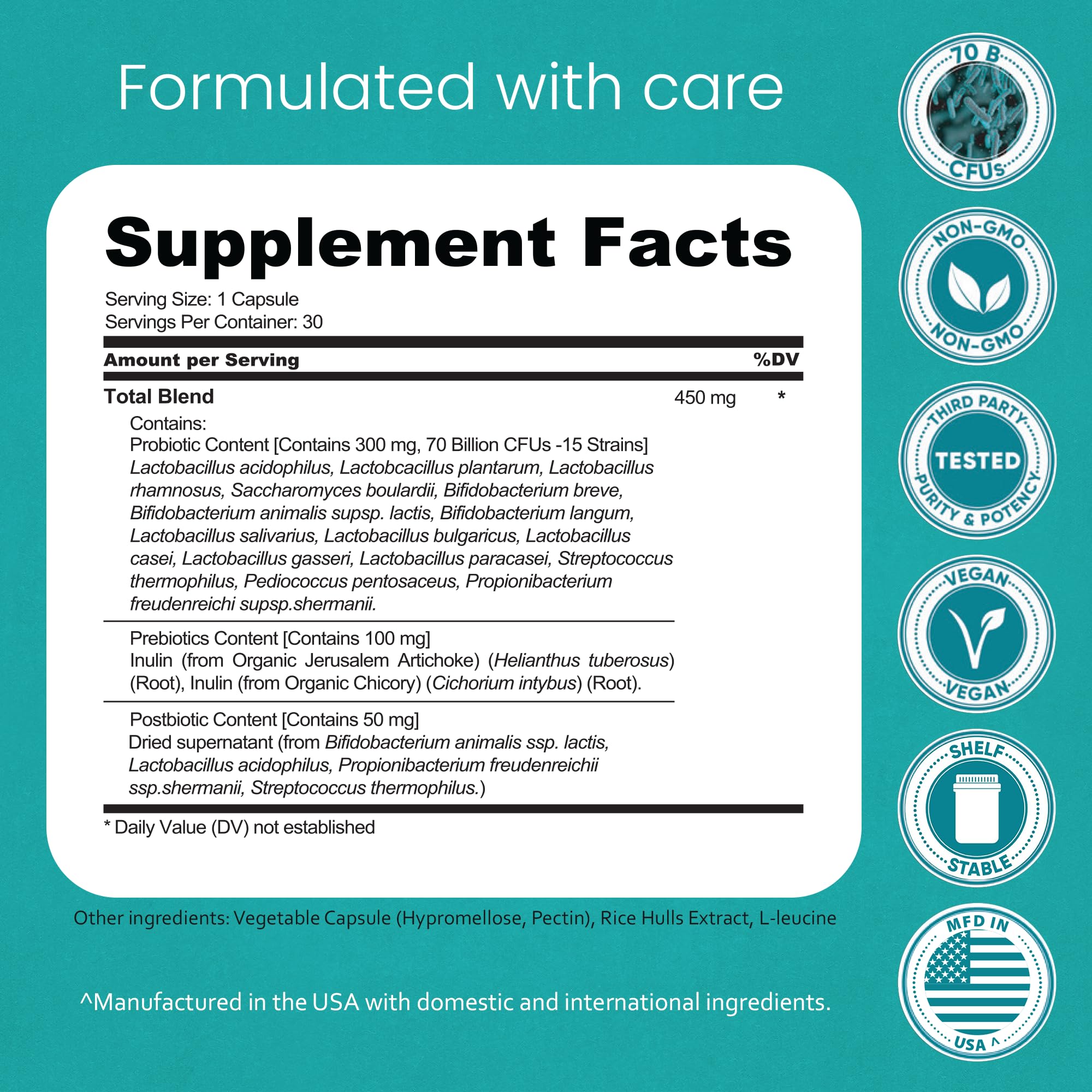 NaturaLife Labs Probiotics 15 strains label highlights broad spectrum support.