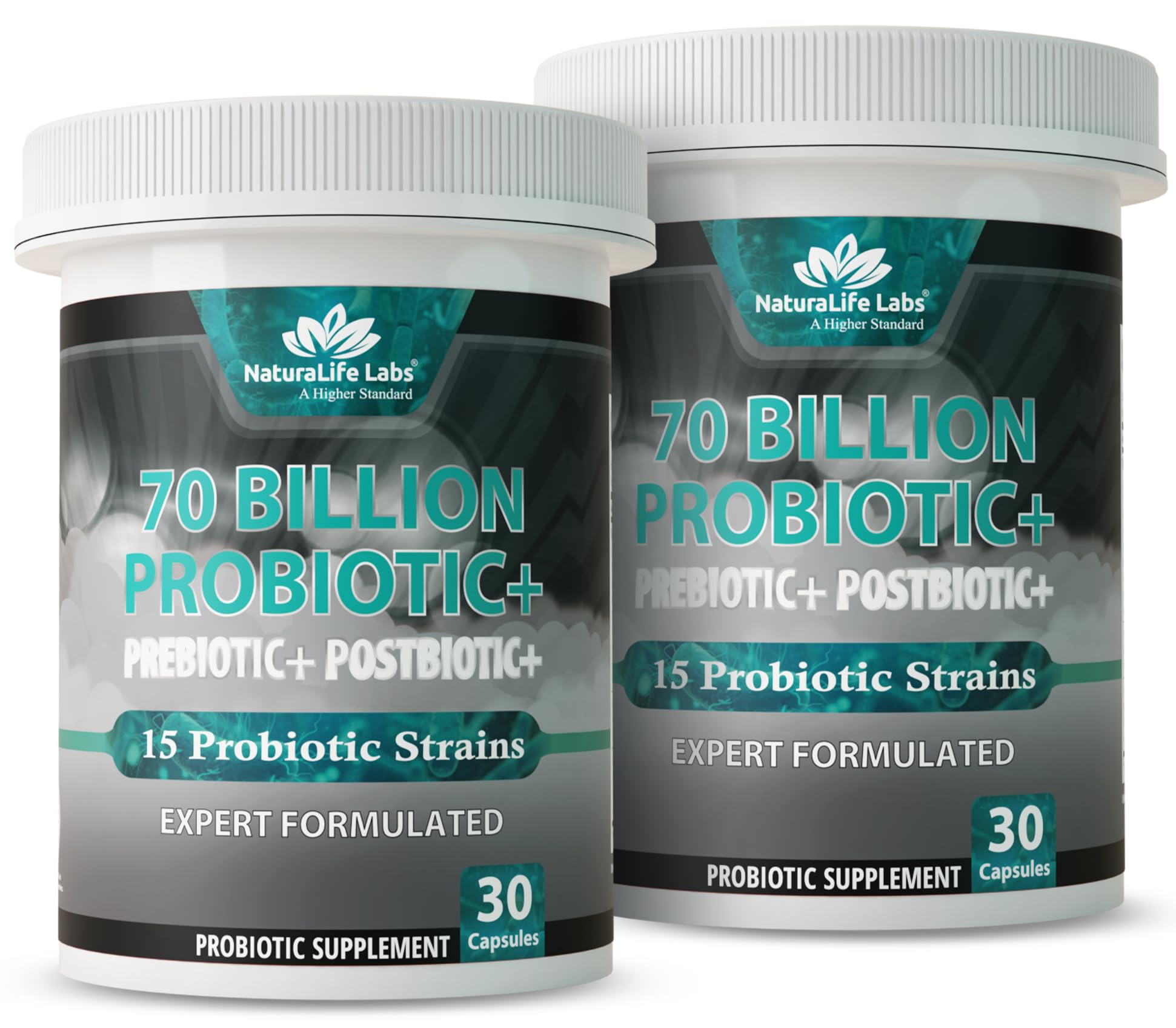 NaturaLife Labs Probiotics 70B CFU bottle for daily gut balance.