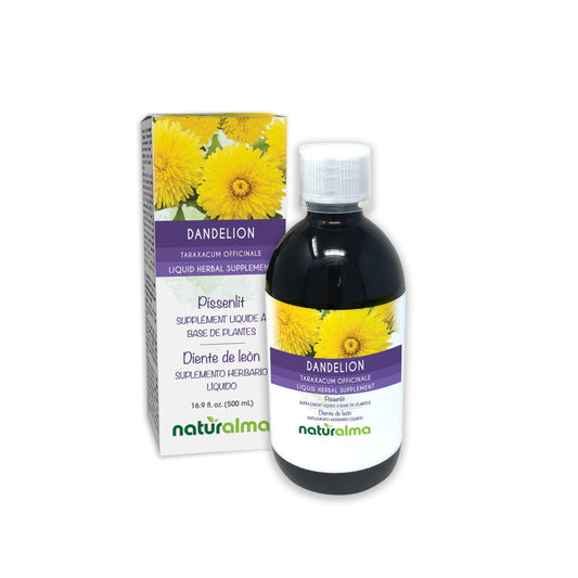 Naturalma Dandelion tincture bottle – alcohol-free liquid extract for easy daily drops.