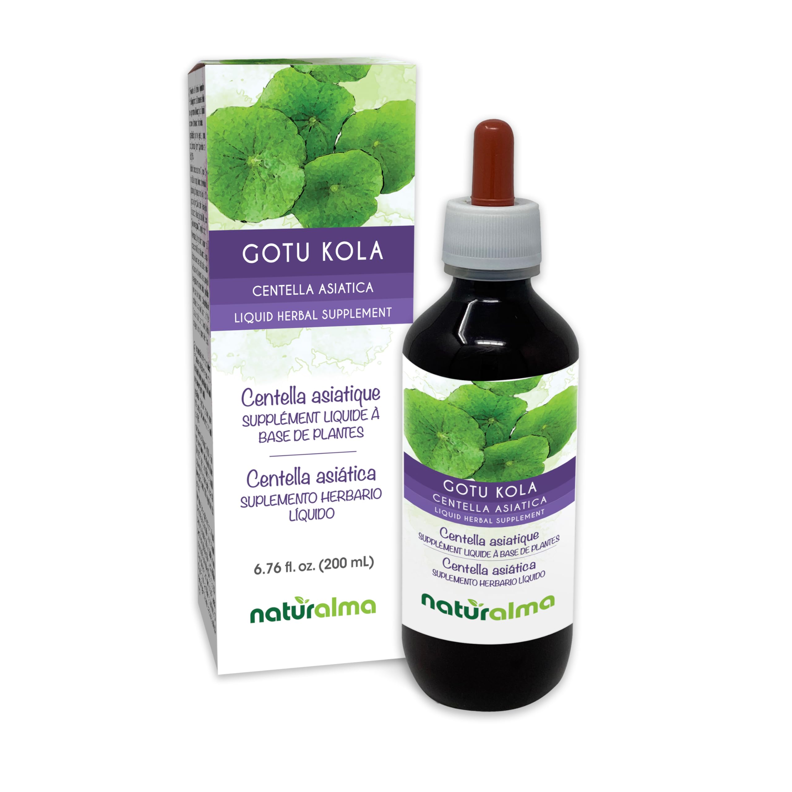 Naturalma Gotu Kola tincture bottle with dropper for daily herbal routine