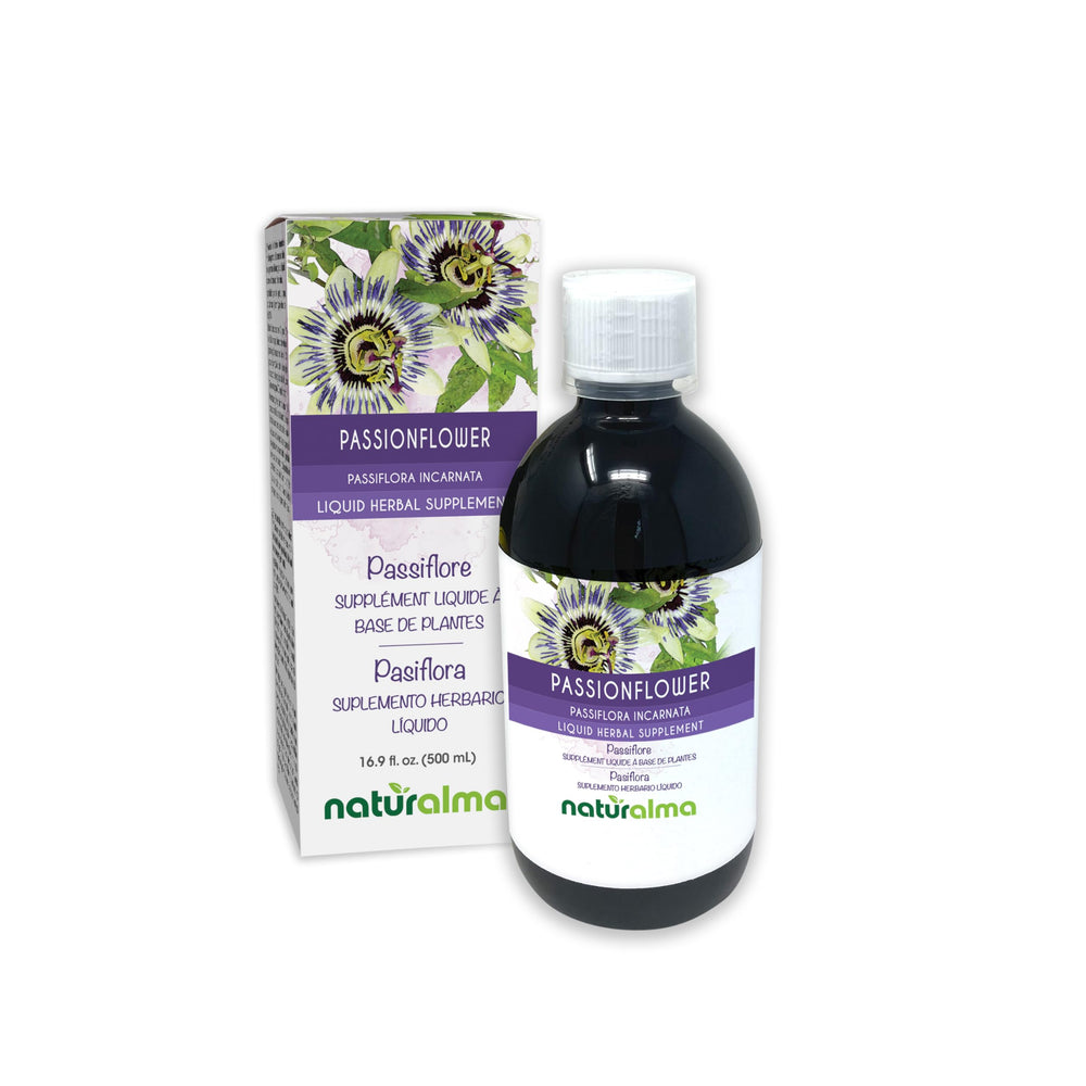 Naturalma Passionflower tincture bottle 500ml with alcohol-free formula for daily use