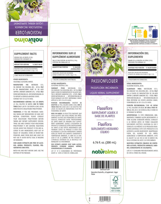 Naturalma passionflower tincture drops, easy to add to water or under tongue