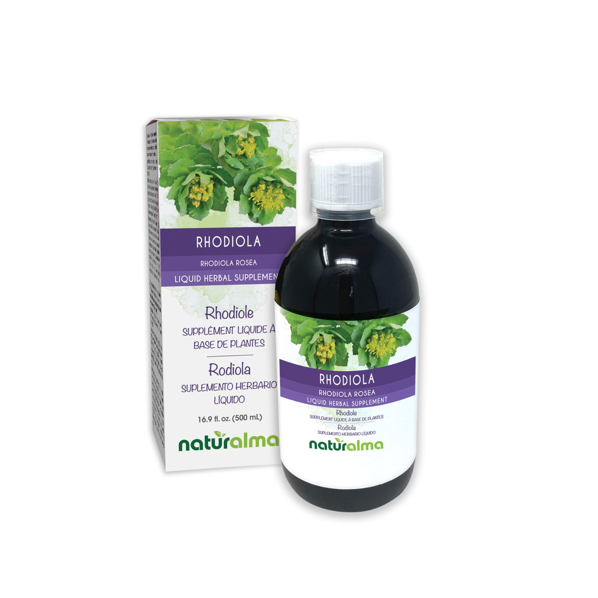 Naturalma Rhodiola Rosea tincture bottle with 1:10 extract for daily herbal support.