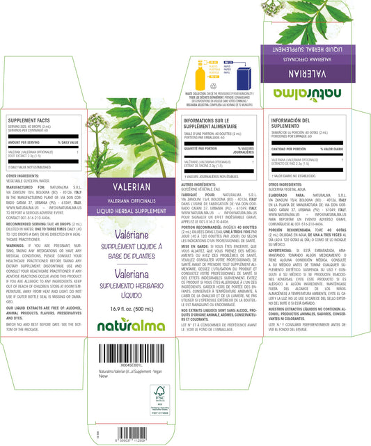 Naturalma valerian drops being poured for convenient dosing