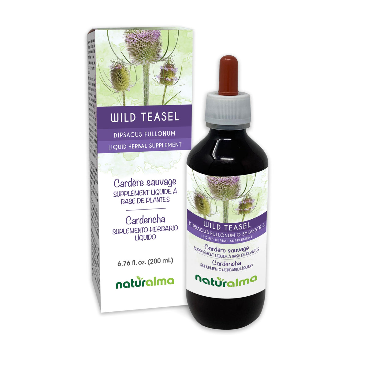 Naturalma Wild Teasel Root Tincture bottle with dropper for easy daily dosing