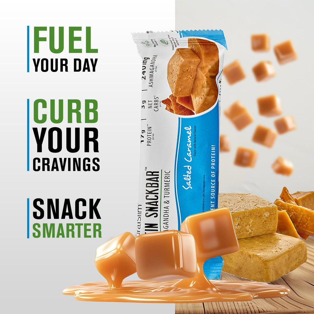 NaturalSlim Salted Caramel bar pack, convenient box for stocking up.