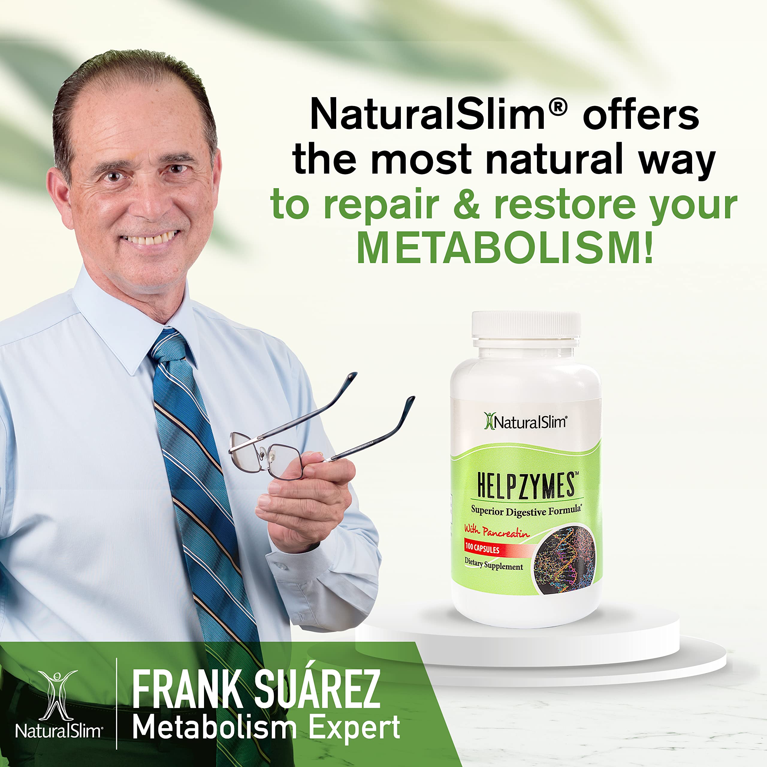 Naturalslim brand packaging signals trusted digestive enzyme support