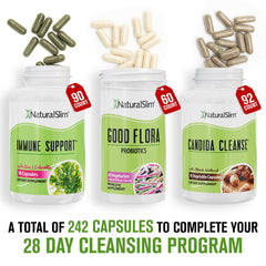 NaturalSlim Candiseptic Formula capsules shown with clear label for daily digestive support