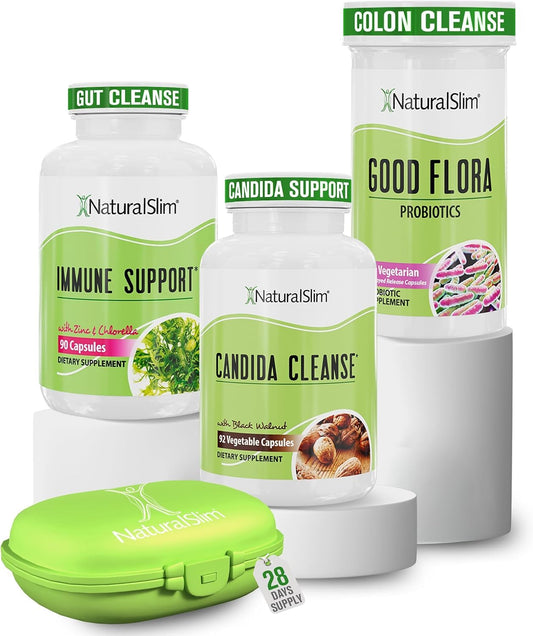 NaturalSlim Candiseptic Kit bottle promotes daily digestive balance and convenient dosing