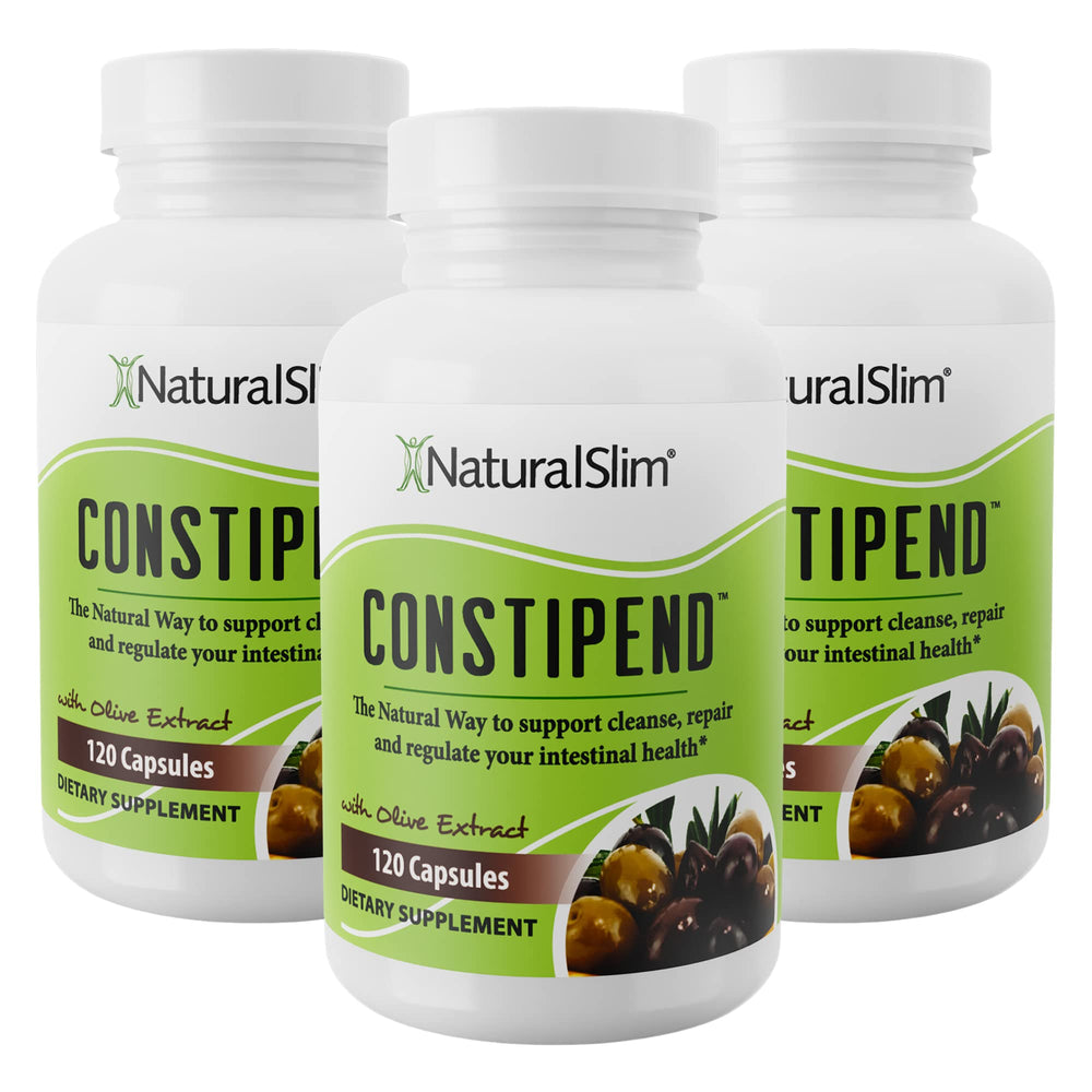 Naturalslim Constipend bottle front view with 120 capsules for relief