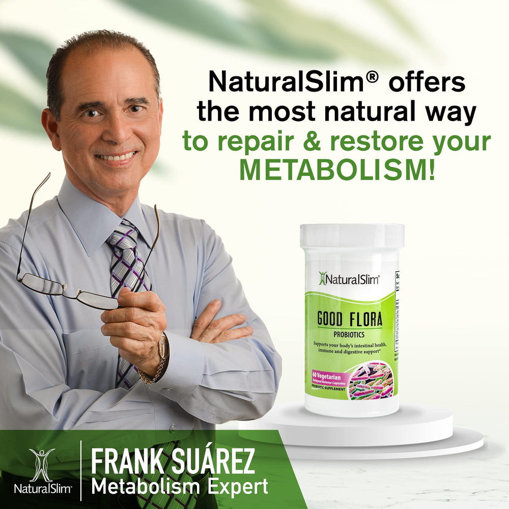 NaturalSlim Good Flora claims chart underscores quality and strains.