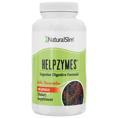 Naturalslim Helpzymes bottle front shows the product for digestion support