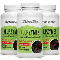 NaturalSlim Helpzymes bottle front with enzyme blend for smoother digestion