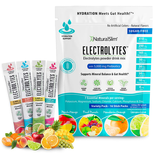 NaturalSlim hydration-energy stick packs for on-the-go refreshment and balanced electrolytes.