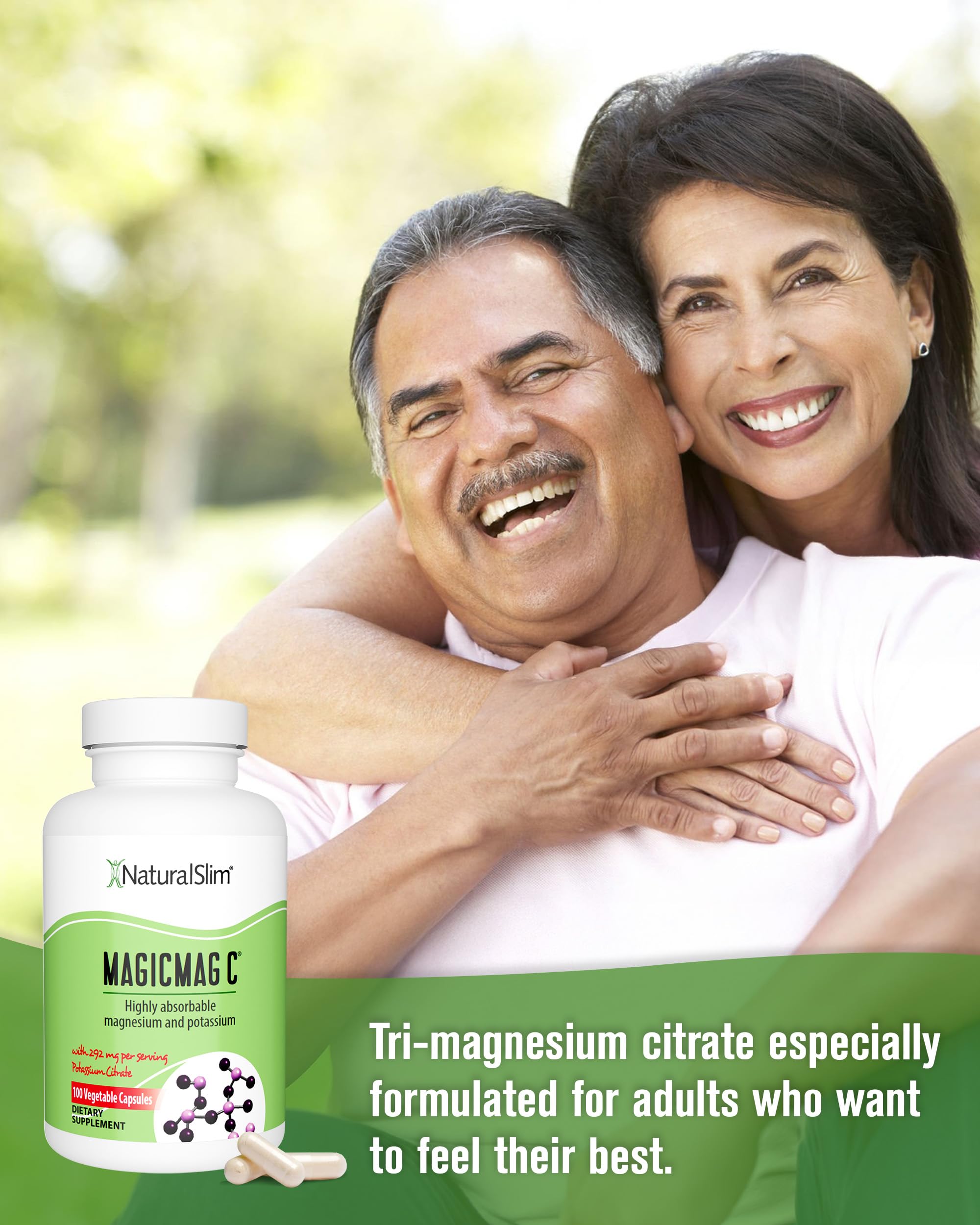 MagicMag C with water and food items indicating digestive balance use